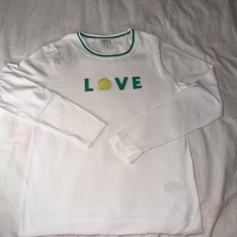 New‎ women's M J Crew Factory Tennis Love Teddie pullover sweater